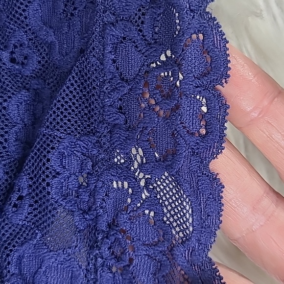 Saint Eve Bandeau Bra Top Size Small Medium Blue Lace Comfortable Padded Cute - Picture 3 of 7